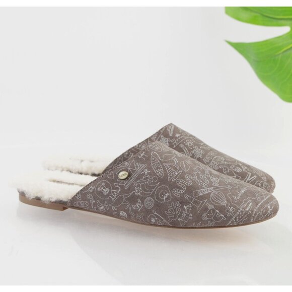 Australia Luxe Collective Womens Marcos Mule Size 8 Gray Suede Sherpa Slippers - Picture 16 of 16